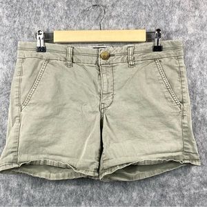 American Eagle Womens Olive Green Midi Stretch Shorts Size 6‎